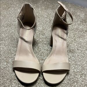 Madden Girl Nude Ankle Strap Heels